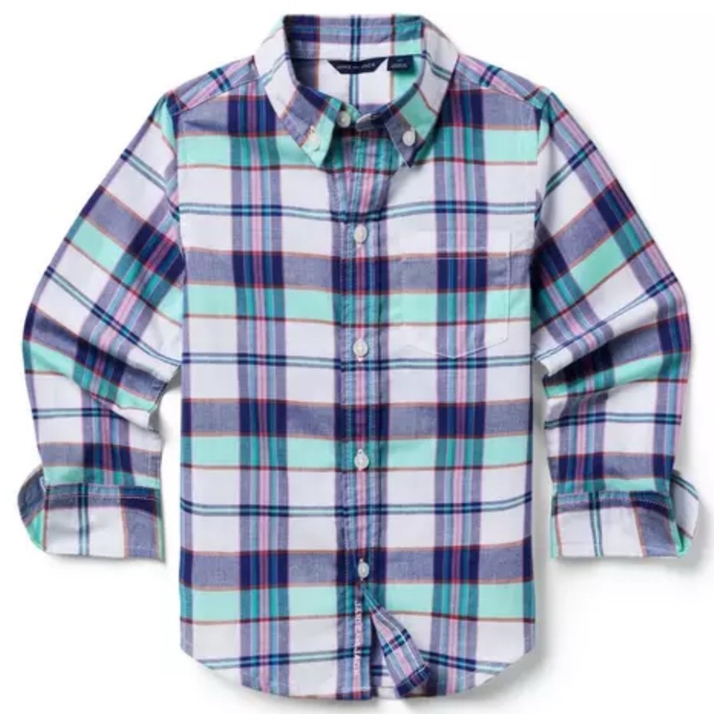 Janie and Jack The Madras Plaid Shirt. NWT